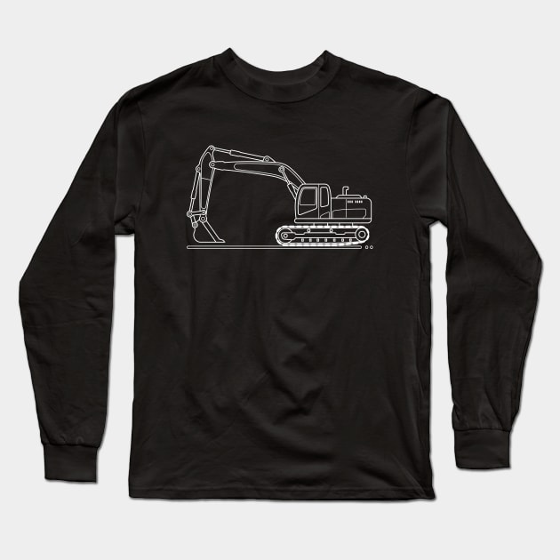 excavator W Long Sleeve T-Shirt by garistipis